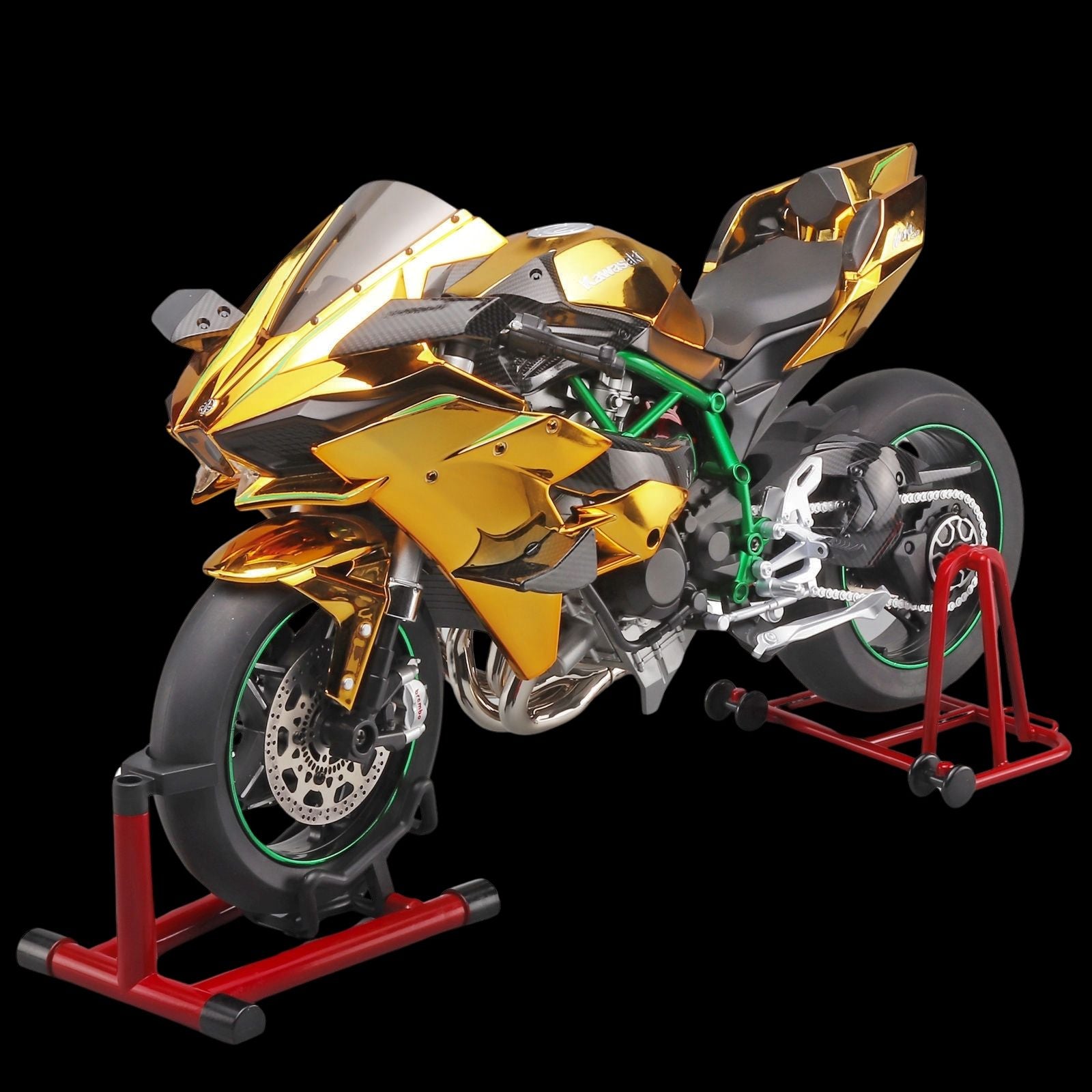 1:6 Scale Kawasaki Ninja H2R Model - Simulated Ignition, Spray, and Sound Effects