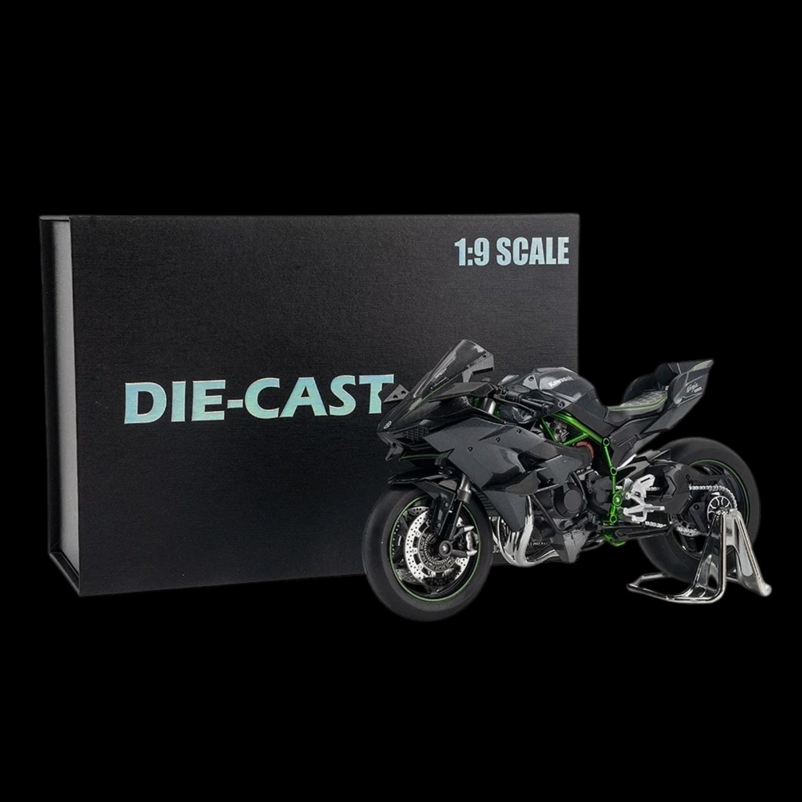 1：9スケールKawasaki Ninja H2Rモデル - サスペンションとフリーローリングホイール付き