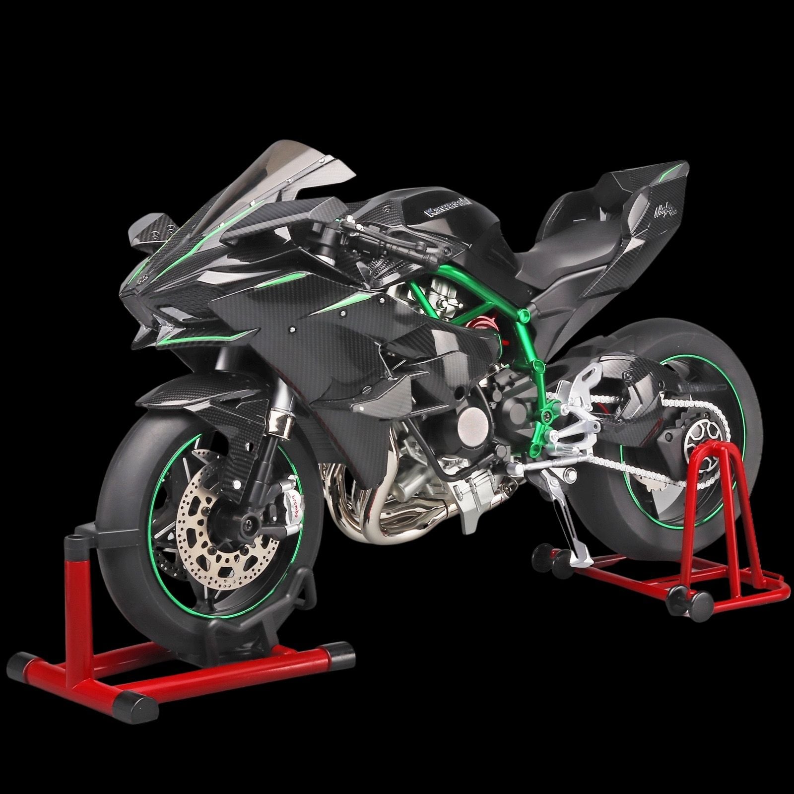 1:6 Scale Kawasaki Ninja H2R Model - Simulated Ignition, Spray, and Sound Effects