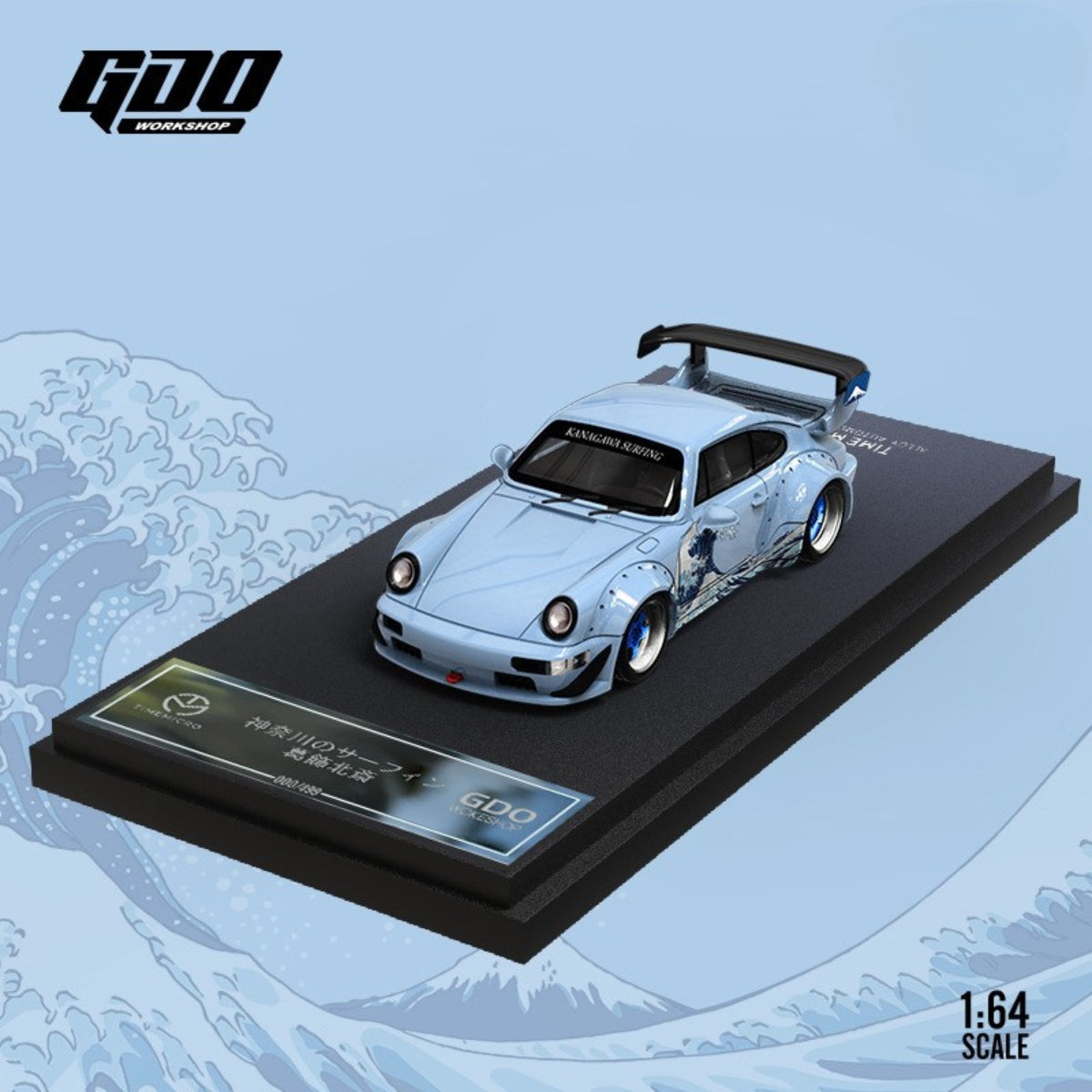 1:64 à l'échelle Porsche 964 Kanagawa Wave Edition Diecast Model Car