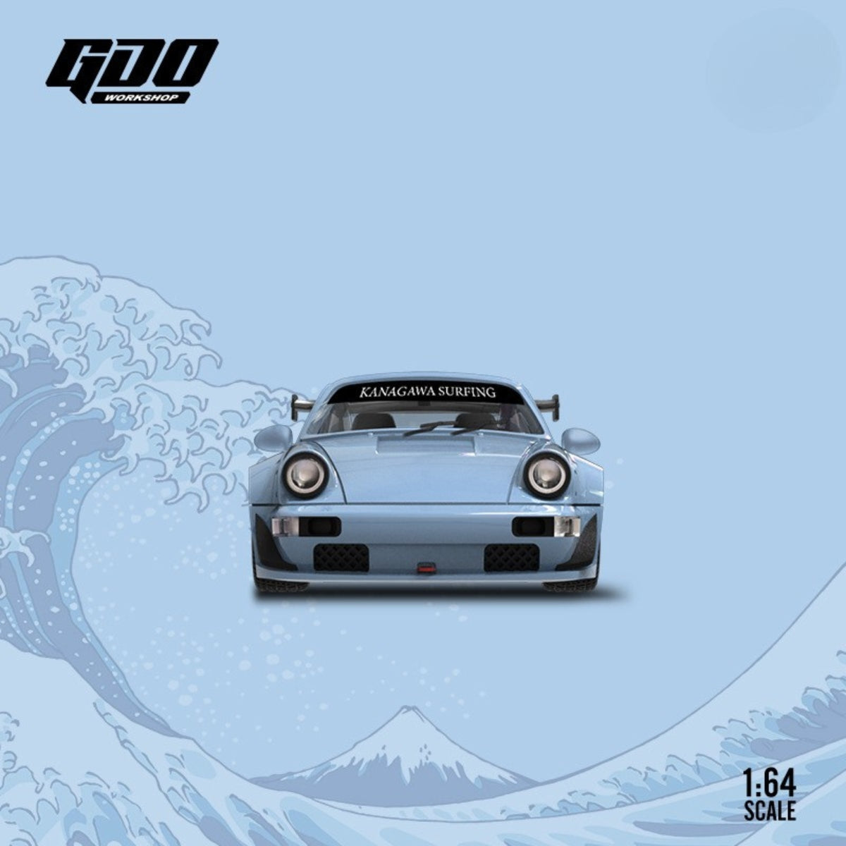 1:64 Scale Porsche 964 Kanagawa Wave Edition Diecast Model Car