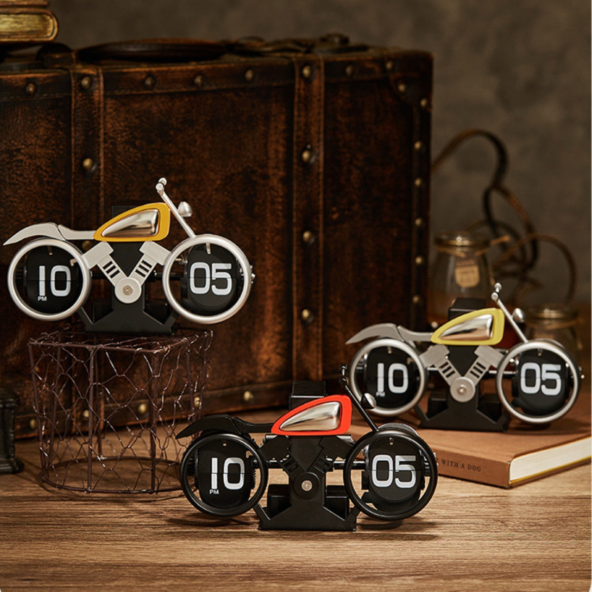 Motorcycle Flip Clock - Horloge de bureau rétro pour les cyclistes et les collectionneurs