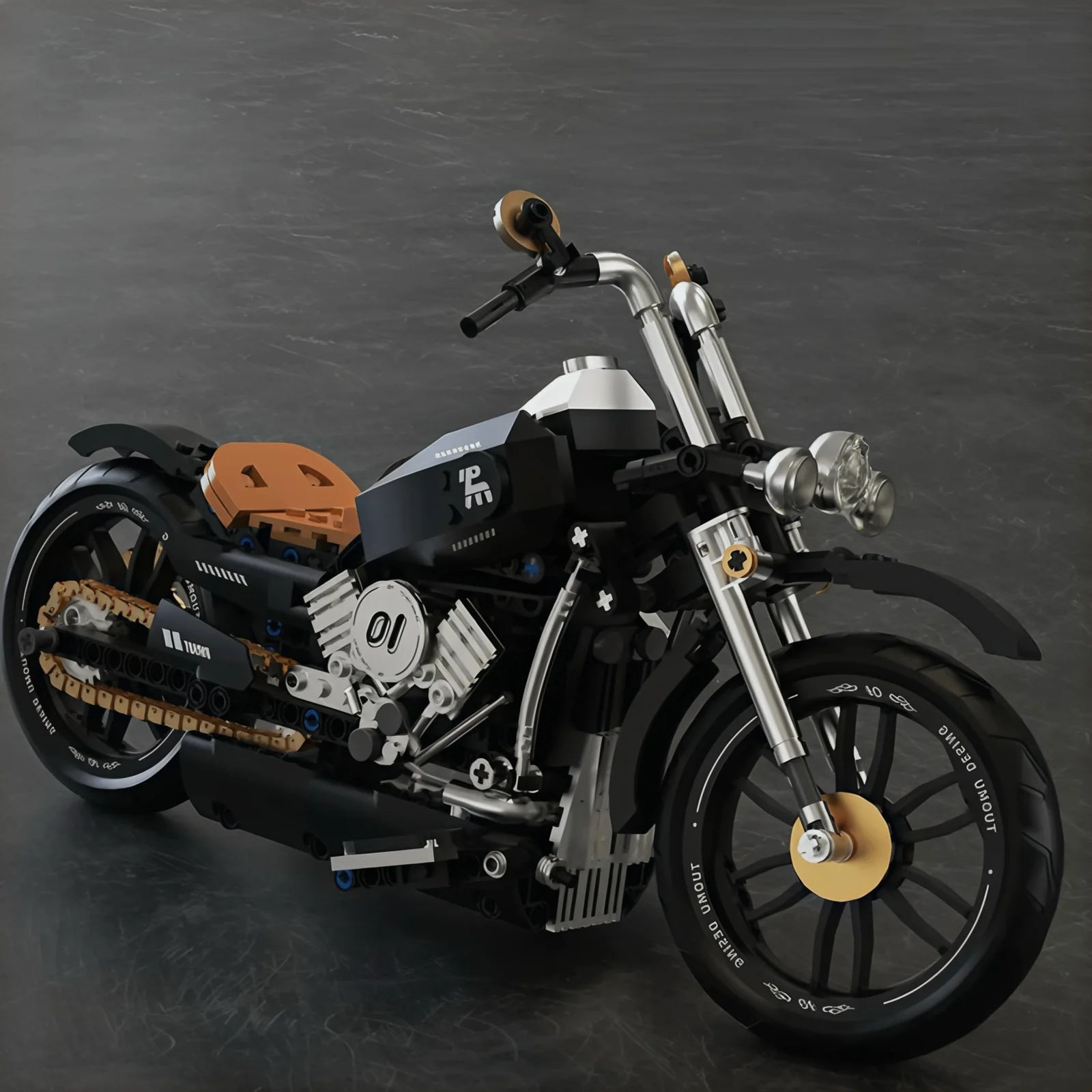 Luma Brick Retro Motorcycle – 1:8 Scale Building Kit