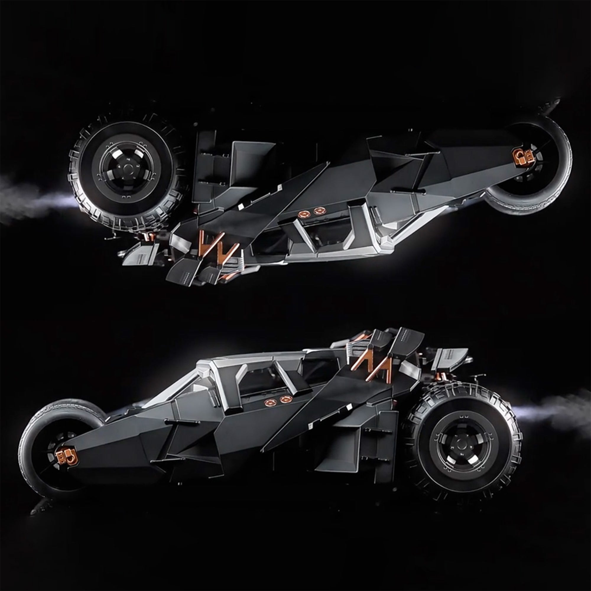 1:18 Scale Batmobile Model - LED Lights, Mist Spray, and Shock Absorption