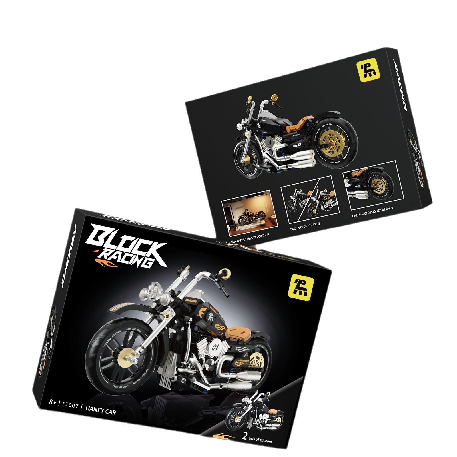 Luma Brick Retro Motorcycle - Kit de construction à l'échelle 1: 8